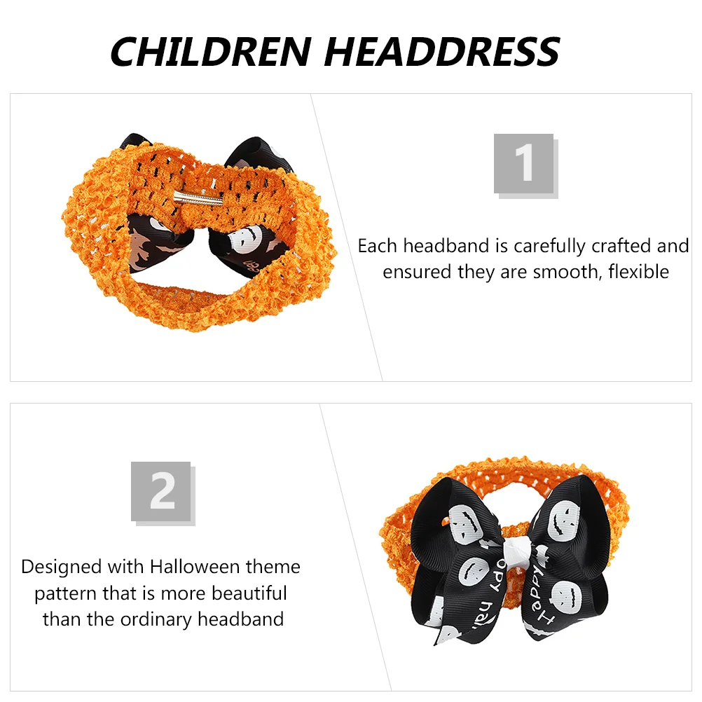 4 Stück Säuglingshaargummis Stirnband Bänder Kinder Kopfschmuck Halloween Schleife Haarband Baby