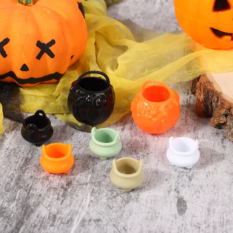 Mini Halloween Candy Bucket, Miniatura Pot, Bruxa Caldeirão, 2pcs