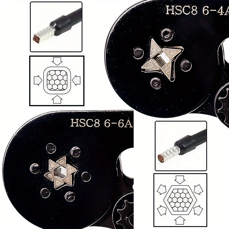 Crimping Pliers, VE Tubular Terminal Special Crimping Pliers, HSC8 6-4A, HSC8 6-6A, Tube Type Terminal Connector