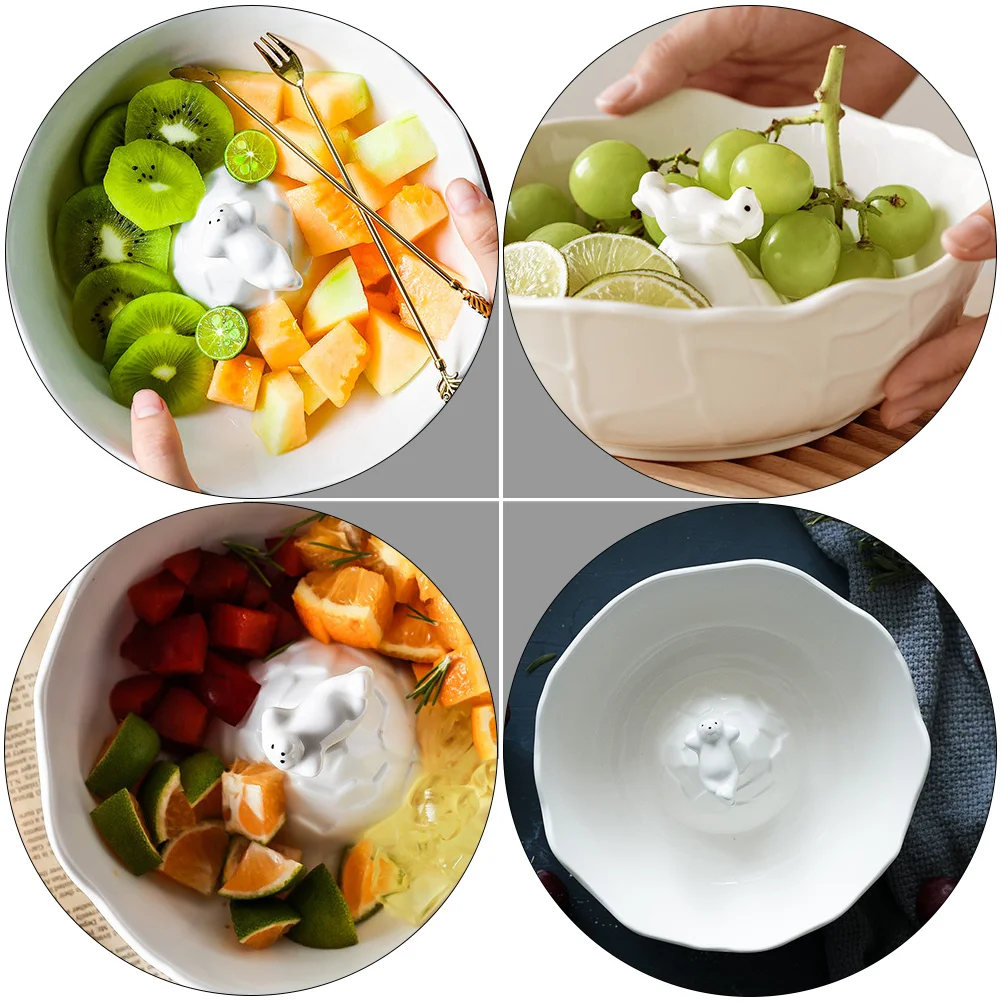 

1Pcs Shape Ceramic Bowl Smooth Surface Salad Dessert Food Serving Salad Bowl Ceramic Tableware