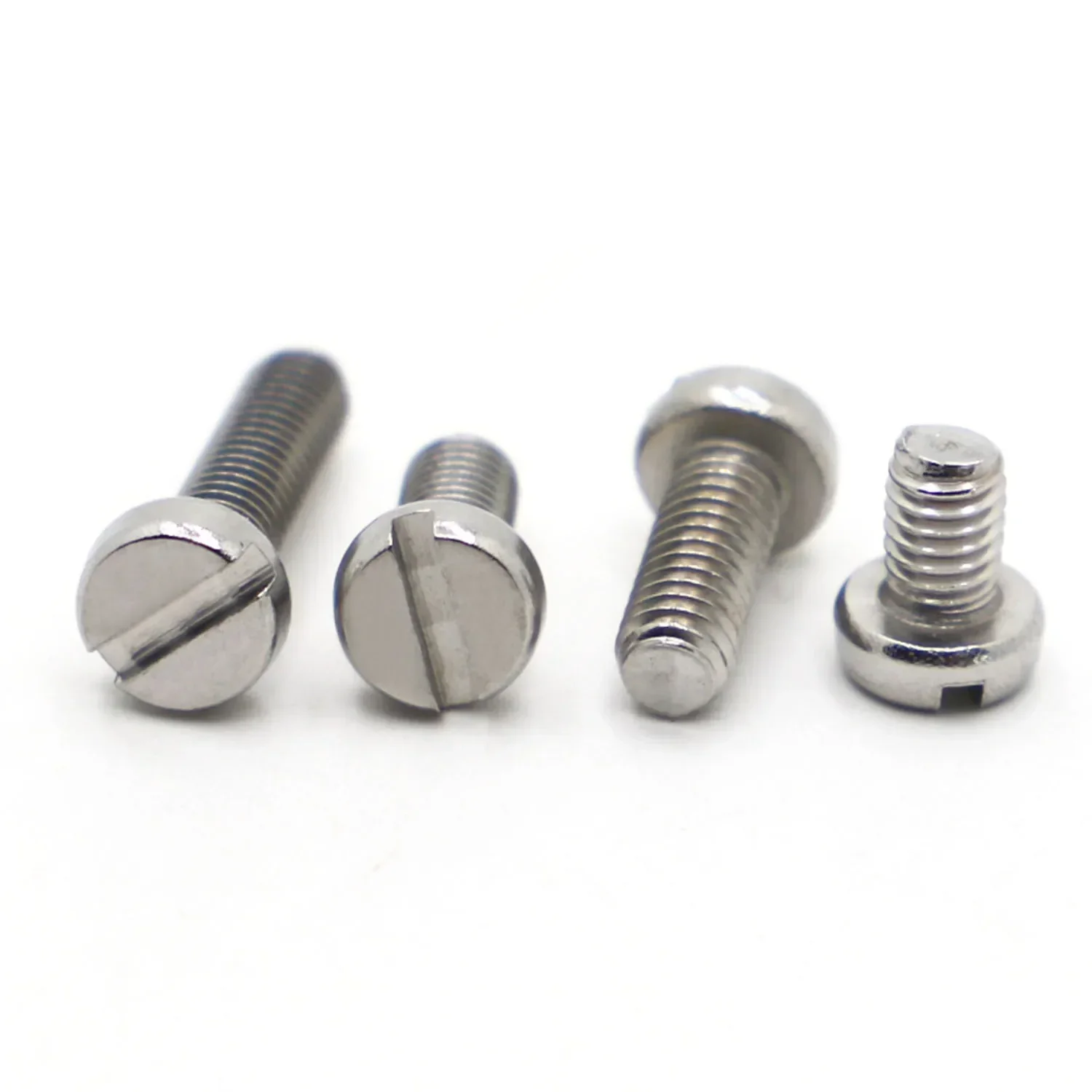5 uds-50 Uds 304 tornillos ranurados DIN84 de acero inoxidable M1.6 M2 M2.5 M3 M4 M5 columna de ranura de cabeza redonda tornillo ranurado de cabeza de queso