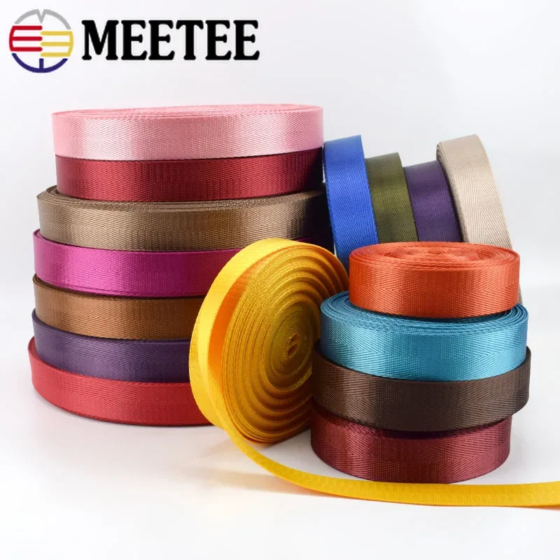 5M Solid Color  Lace Ribbon 20/25/32/38/50mm 1mm Thick Webbing Band Herringbone Tapes DIY Bag Sewing Strap Belt Accessories