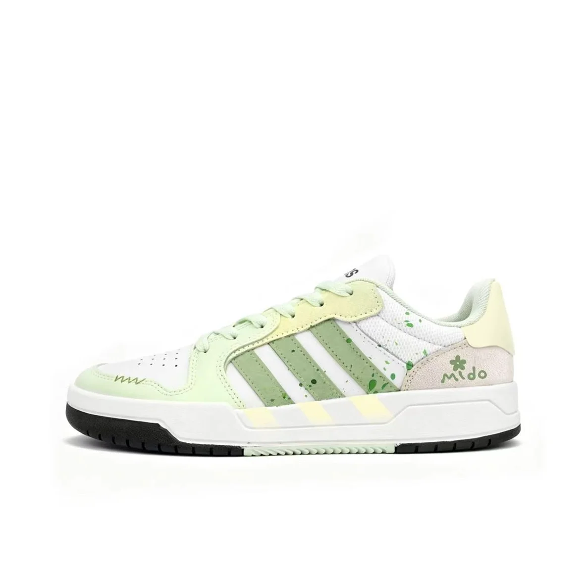 Adidas ENTRAP Slip Resistant, Abrasion Resistant, Breathable Low top Skateboard Shoes Unisex White Green JI2546（Team2264-）