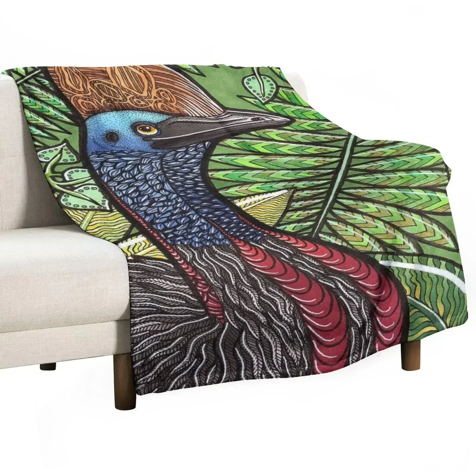 Cassowary Throw Blanket Decoratives Decorative Beds Blankets