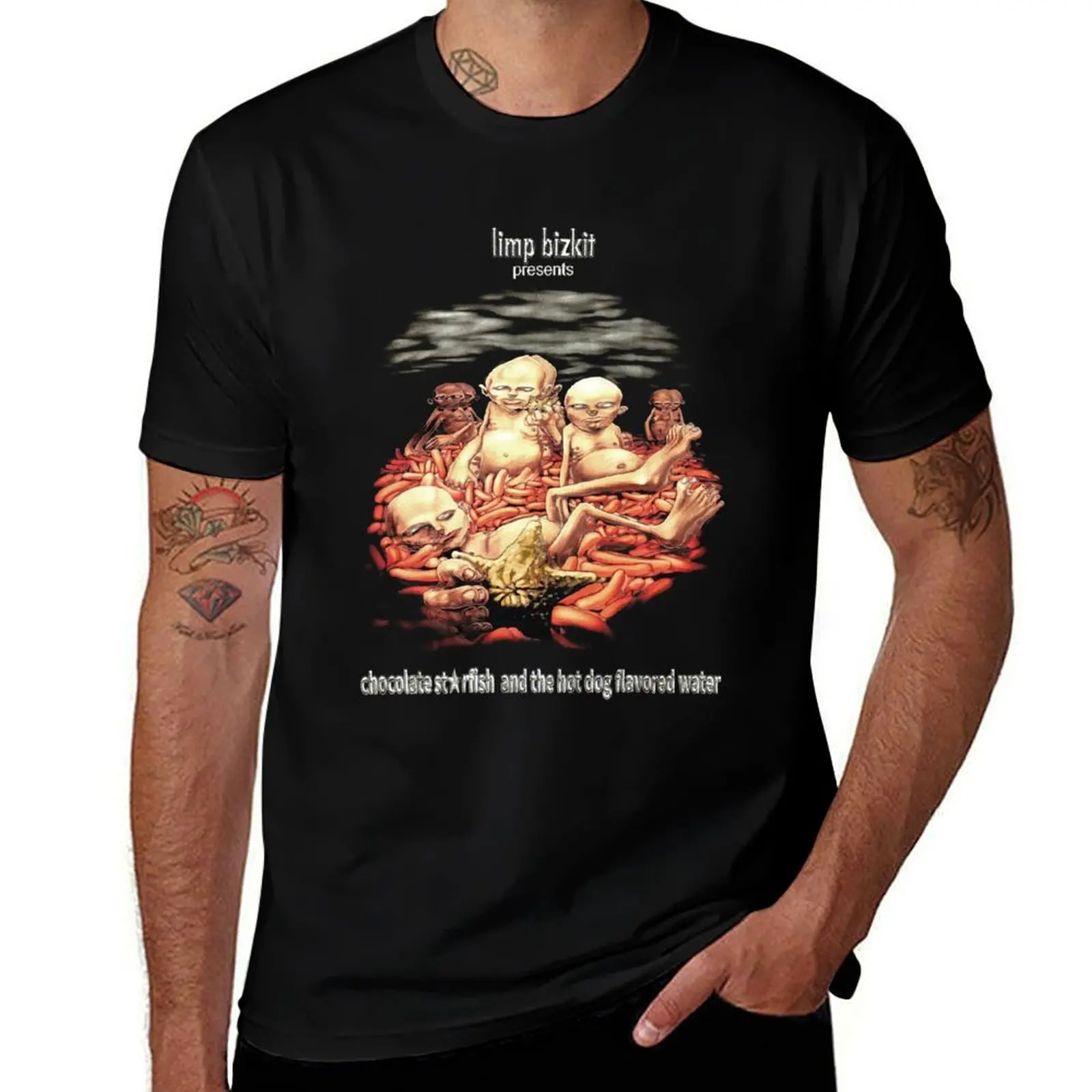 

LIMP BIZKIT CHOCOLATE STARFISH AND THE HOT DOG FLAVORED WATER - NEW VINTAGE BAND T-Shirt customs T-shirt men