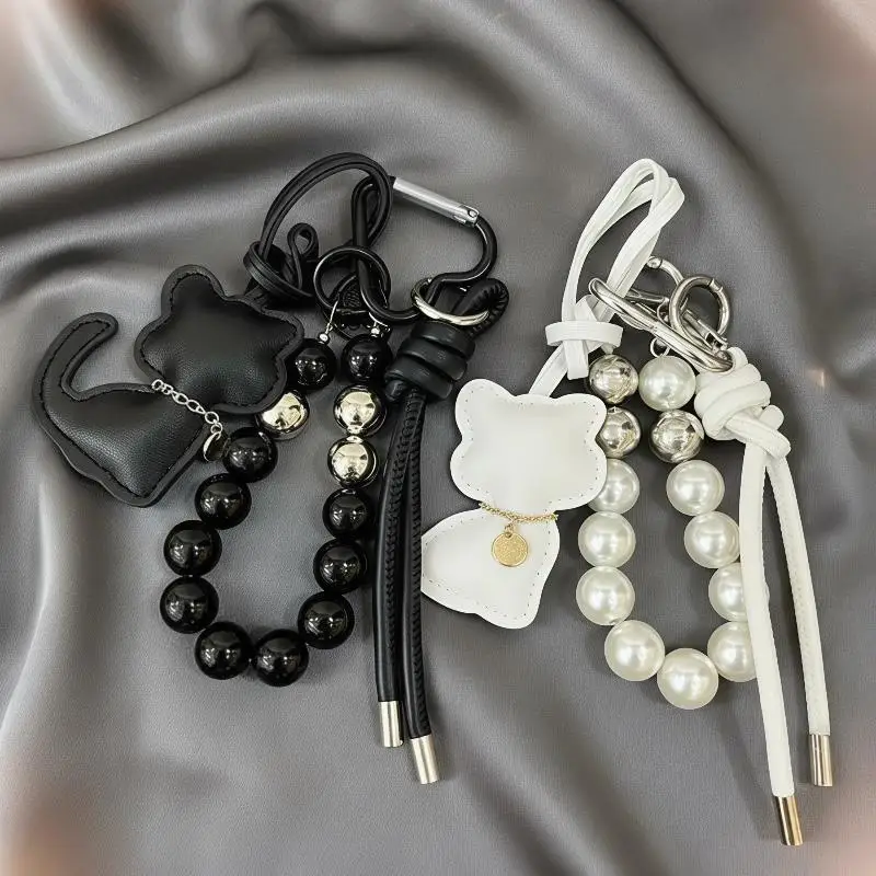 1 Stück Handtaschen-Schlüsselanhänger, Neue Imitationsperlen-Katzen-Handykette, Geschenk, Hängeornament, Anhänger für Frauen und Mädchen – Detail 16