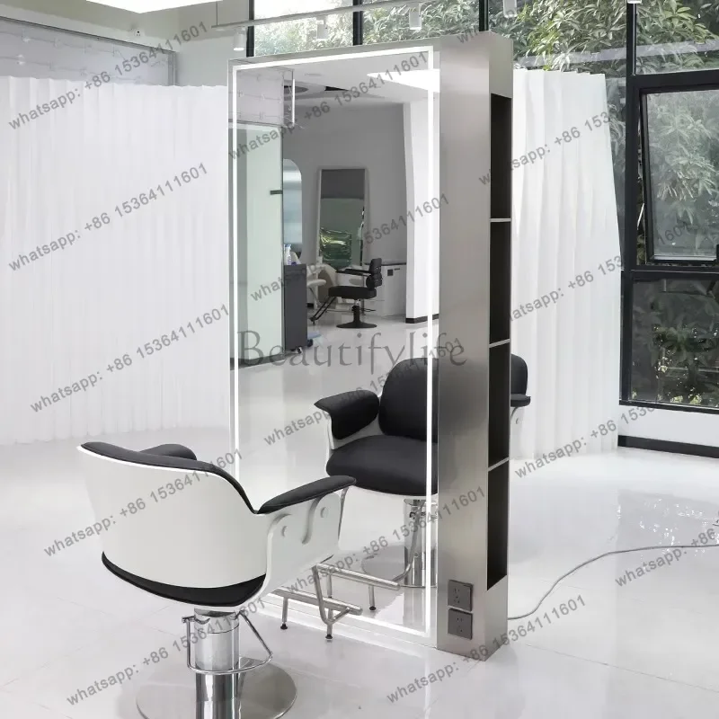 Barber shop double-sided storage floor mirror hair salon special full body perm and dyeing hair cutting mirror