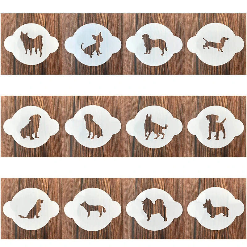 

12pcs 13*10cm Pet Dog DIY Layering Stencils Painting Scrapbooking Stamping Embossing Album Coffee Decorate Template
