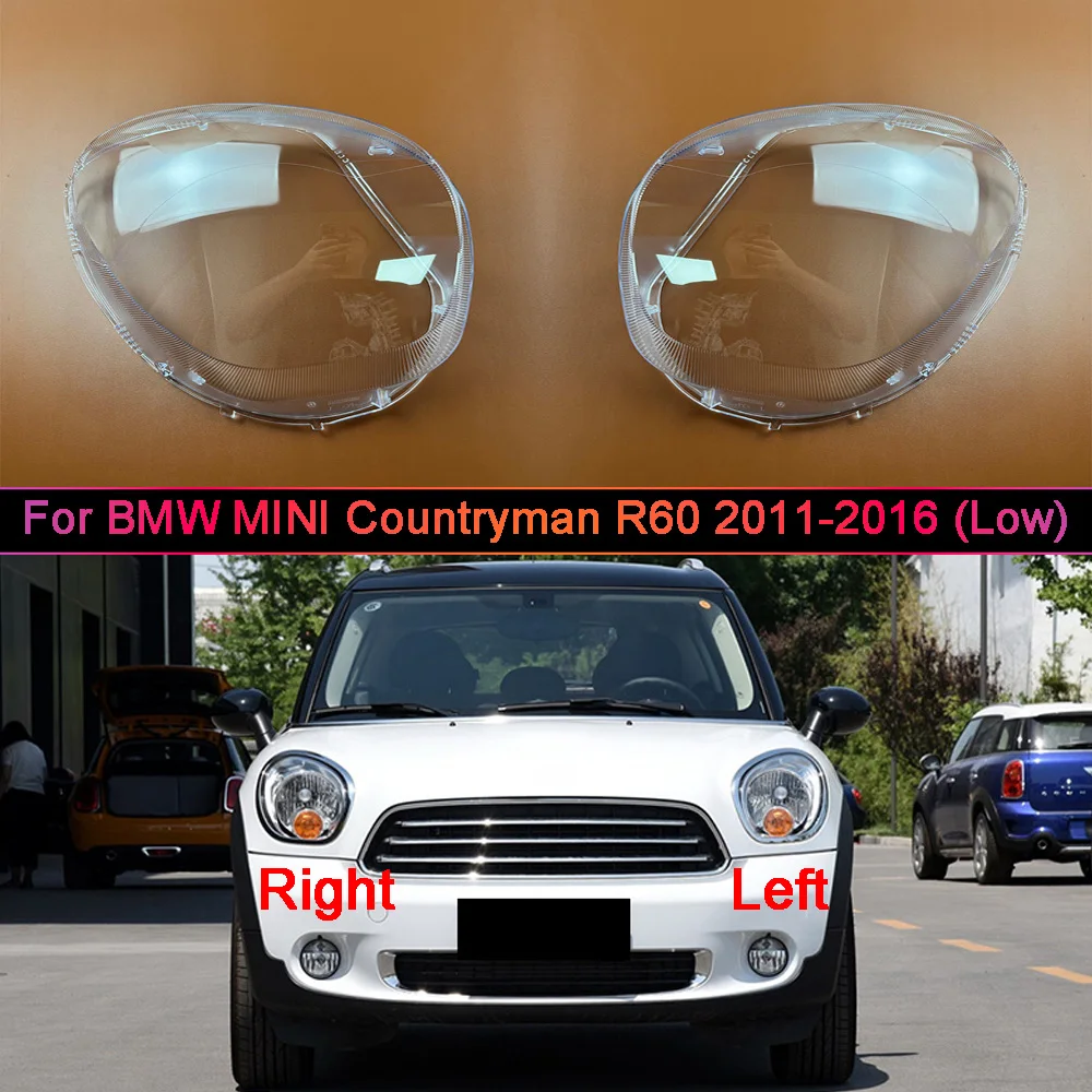 For BMW MINI Countryman R60 2017-2021 (Low Configuration) Car Headlight Cover Lampcover Lampshade Lamp Lens Case Auto Light Caps
