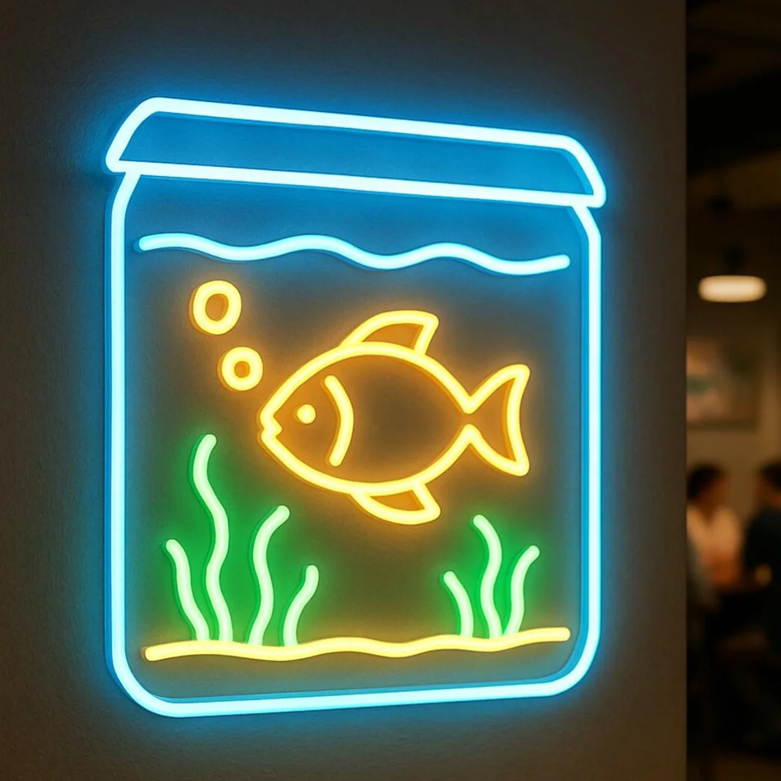 

Aquarium Neon Sign Fish in the Aquarium Neon Fish Pet Shop Decor Restaurant Living Room Art Wall Decor