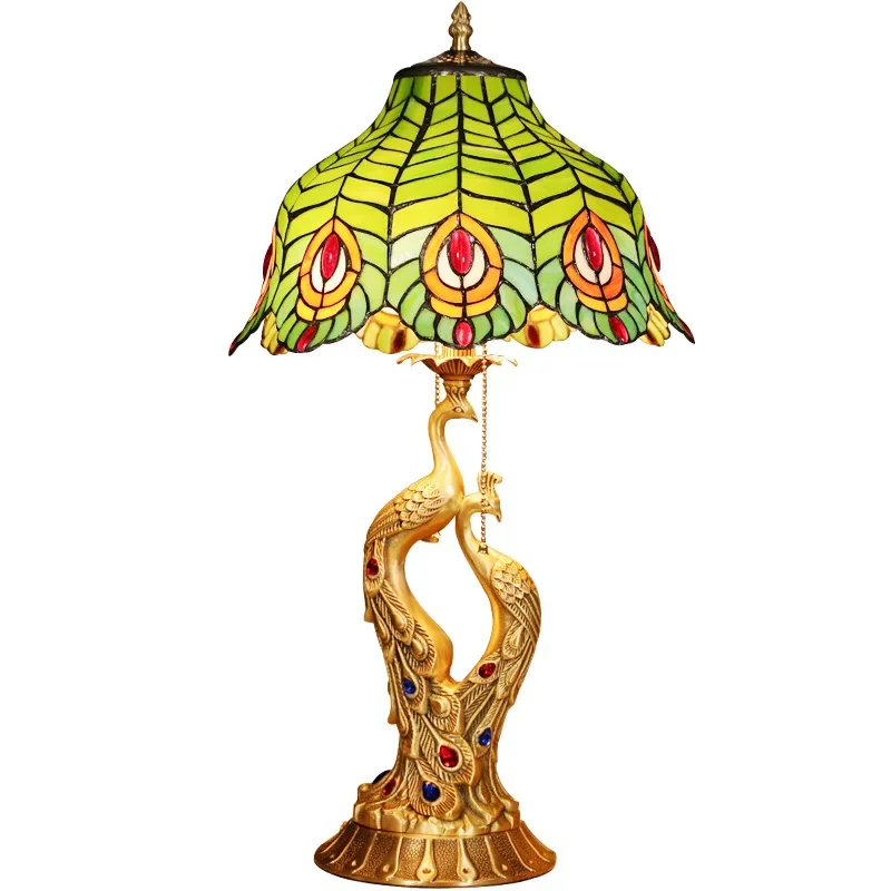 

American all-copper table lamp retro home bedroom bedside