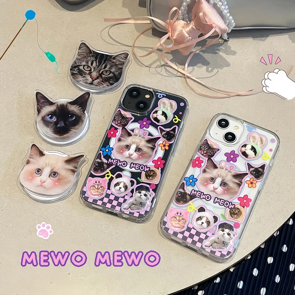 Hot Ragdoll Siamese Cat for Magsafe Magnetic Phone Case for IPhone 16 15 14 13 12 11 Pro Max Plus Anti-fall Clear Ins Back Cover