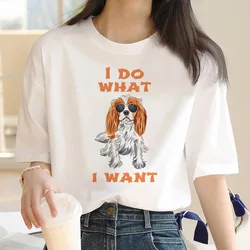 Cavalier King Charles Spaniel Dog top women Japanese anime tshirt female harajuku y2k manga clothes