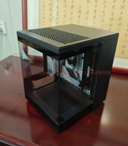 FY-01 Desktop Sea View Room Computer Chassis ITX Chassis, Pure White Full Side Transparent MINI Chassis