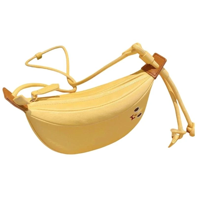 

652F Stylish Crossbody Bag for Women and Girls in Banana Shoulder Bags PU Leather Satchel Purse for Shopping and Travel