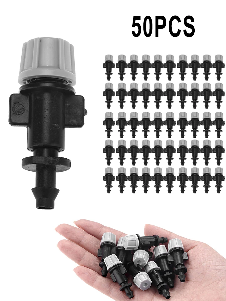 Atomizing Nozzle Misting Nozzles Black+Gray For 4mm/7mm Tube Garden Watering Irrigation Plastic 1.5~3KG Pressure