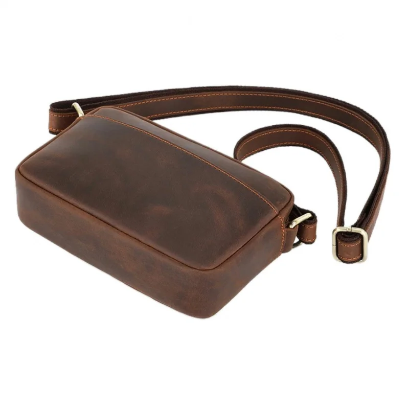 Bolso de hombro Vintage de cuero de vaca para hombre, bandolera Simple de cuero genuino, bolso de mensajero informal, bolso de negocios