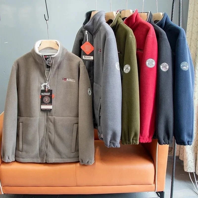 

Thiened Fce Double-sided Fce Jaet for Men Casual Loose Large Size Outerwear Autumn Winter Warm Polyester Fiber