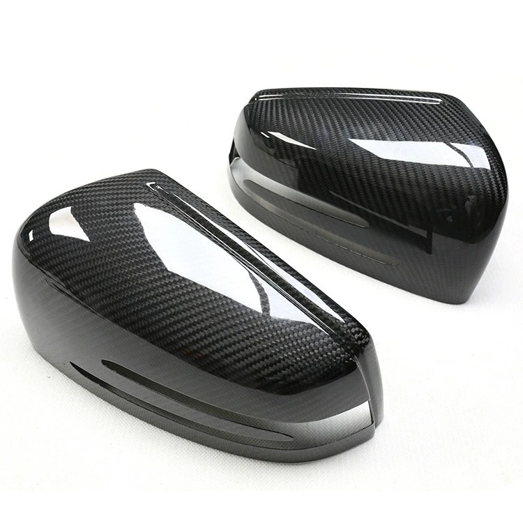 مناسبة لمرسيدس بنز ABCES الفئة CLA GLA CLS GLK ألياف الكربون مرآة الرؤية الخلفية قذيفة W204W212 غطاء مرآة عكس #3