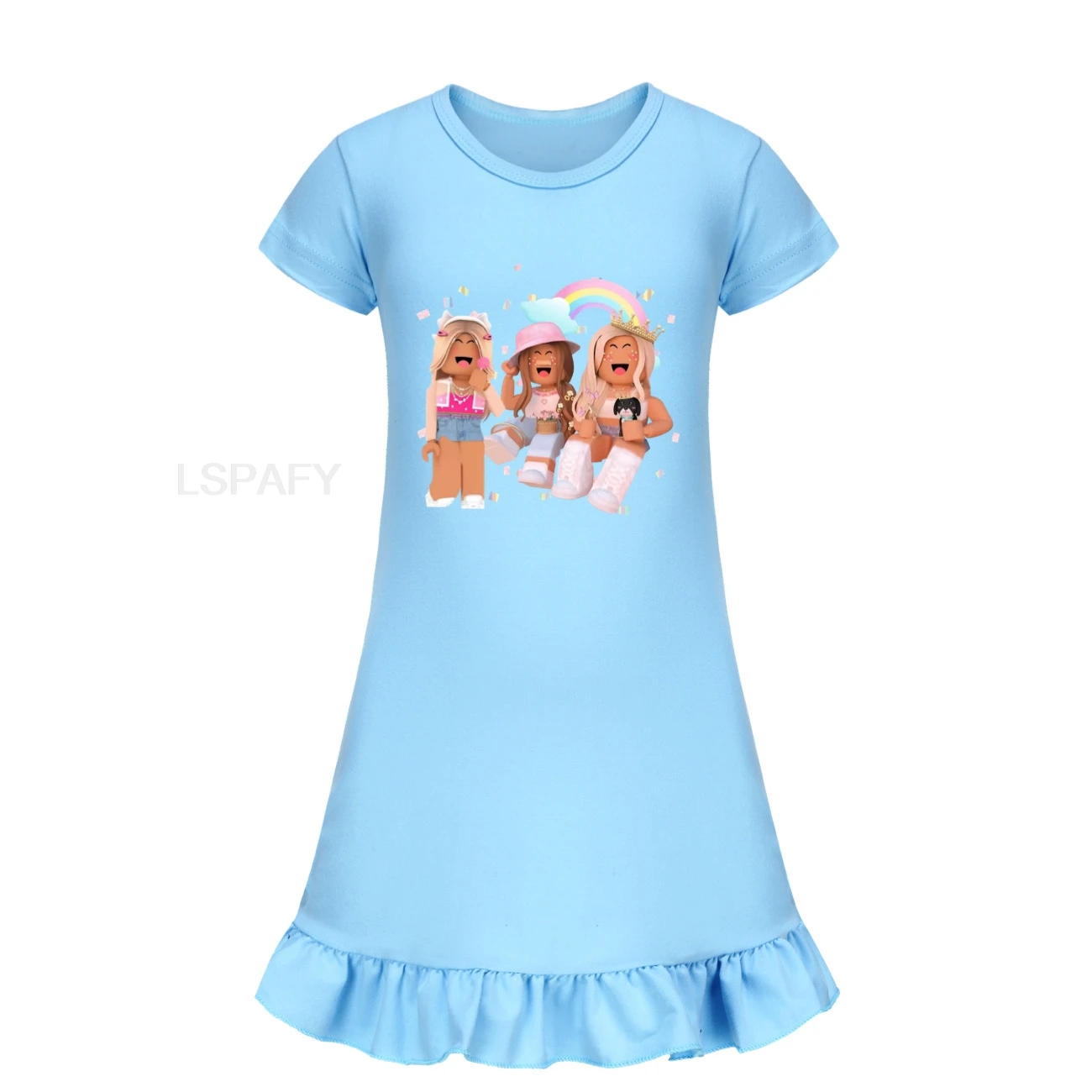 Moda bambini abbigliamento estate ragazze abiti pigiama bambino cotone principessa camicia da notte ragazza pigiameria bambini ROBLOX camicia da