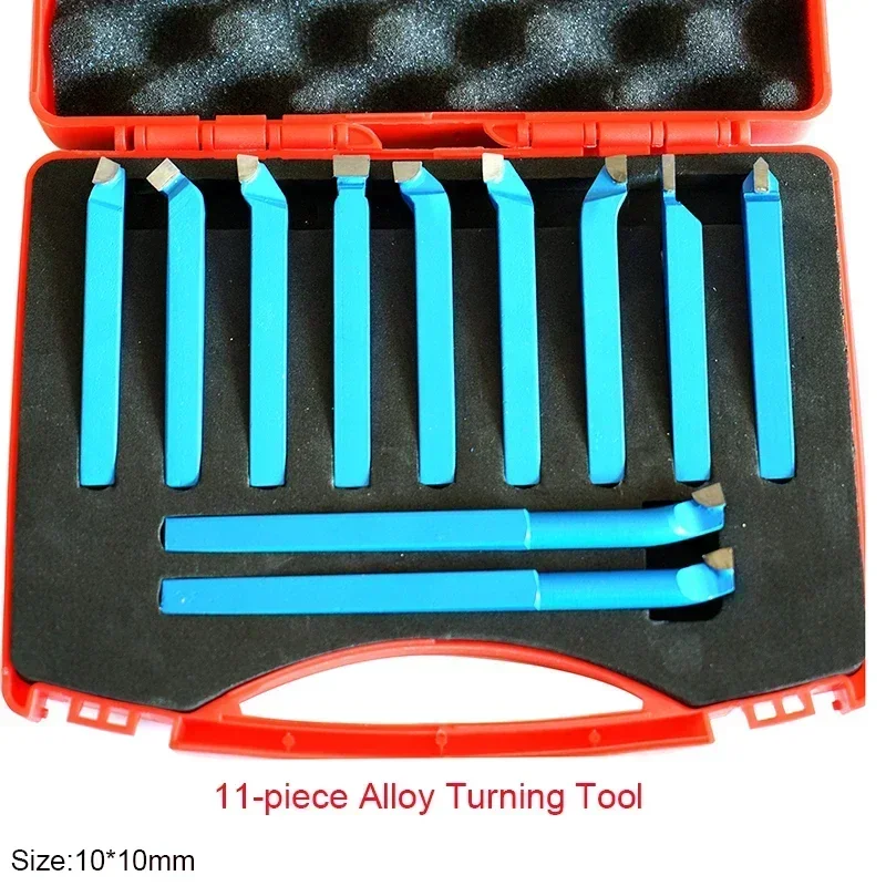 

New 220V Alloy Carbide Brazing Lathe Tool Set Tool Holder Metal Welding Head 11 Set Metal Milling Cutter