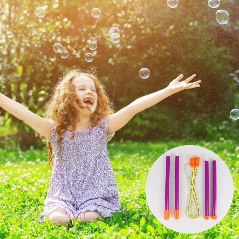 1Set Double Pole Bubble Rope Color Giant Bubble Circle Show Props For Kids Big Bubbles Toy Gift Set Blowing Bubble Tool