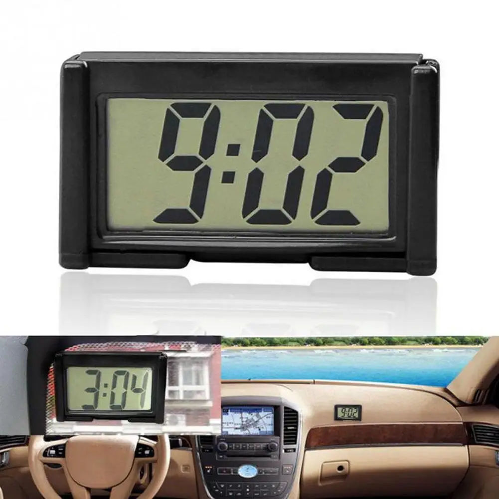 Large Screen Home Digital Display Car Clock Paste Electronic Car Automotive Type Electronic Clock Simple Supplies Mini H0Z4