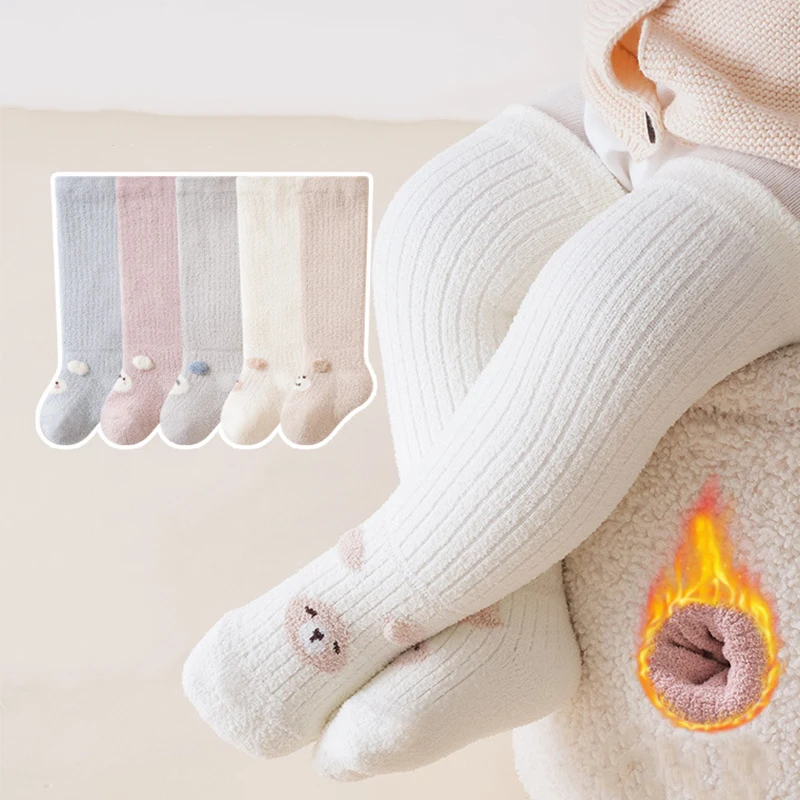 Cute Bear Baby Stockings Winter Thick Thermal Infant Socks Soft  Toddler Knee High Socks Newborn Leg Warm Socks For Boys Girls