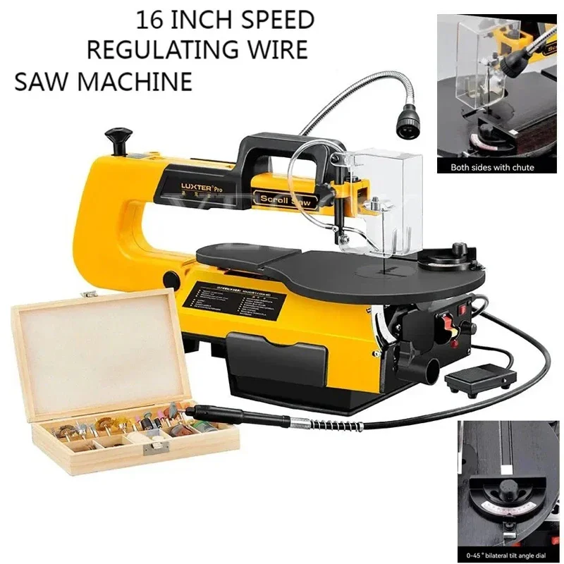 

16 Inch Multifunctional Speed Adjustable Wire Saw Machine for Woodworking DIY Carving Polishing with LED Light