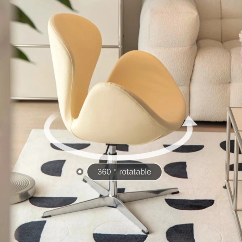 Olevo Wrapped Swan Chair, Small Sofa Comfortable Sitting Experience Simple Solid Color Adjustable Office Chair Make Up Stool