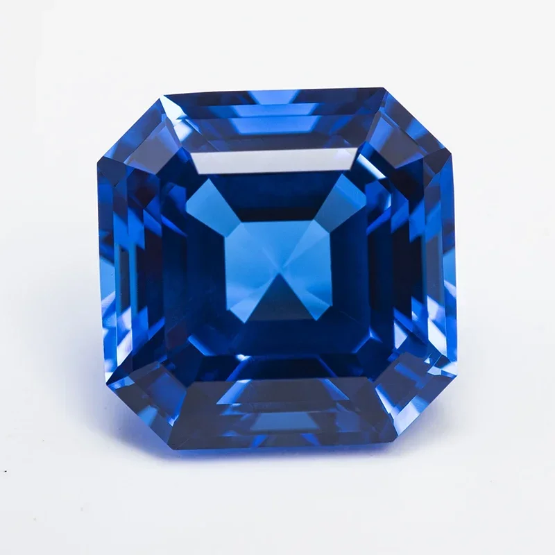 Lab Grown Cobalt Spinel Square Asscher Cut VVS1 Gemstone Charms DIY Advanced Jewelry Making Materials Selectable AGL Certificate