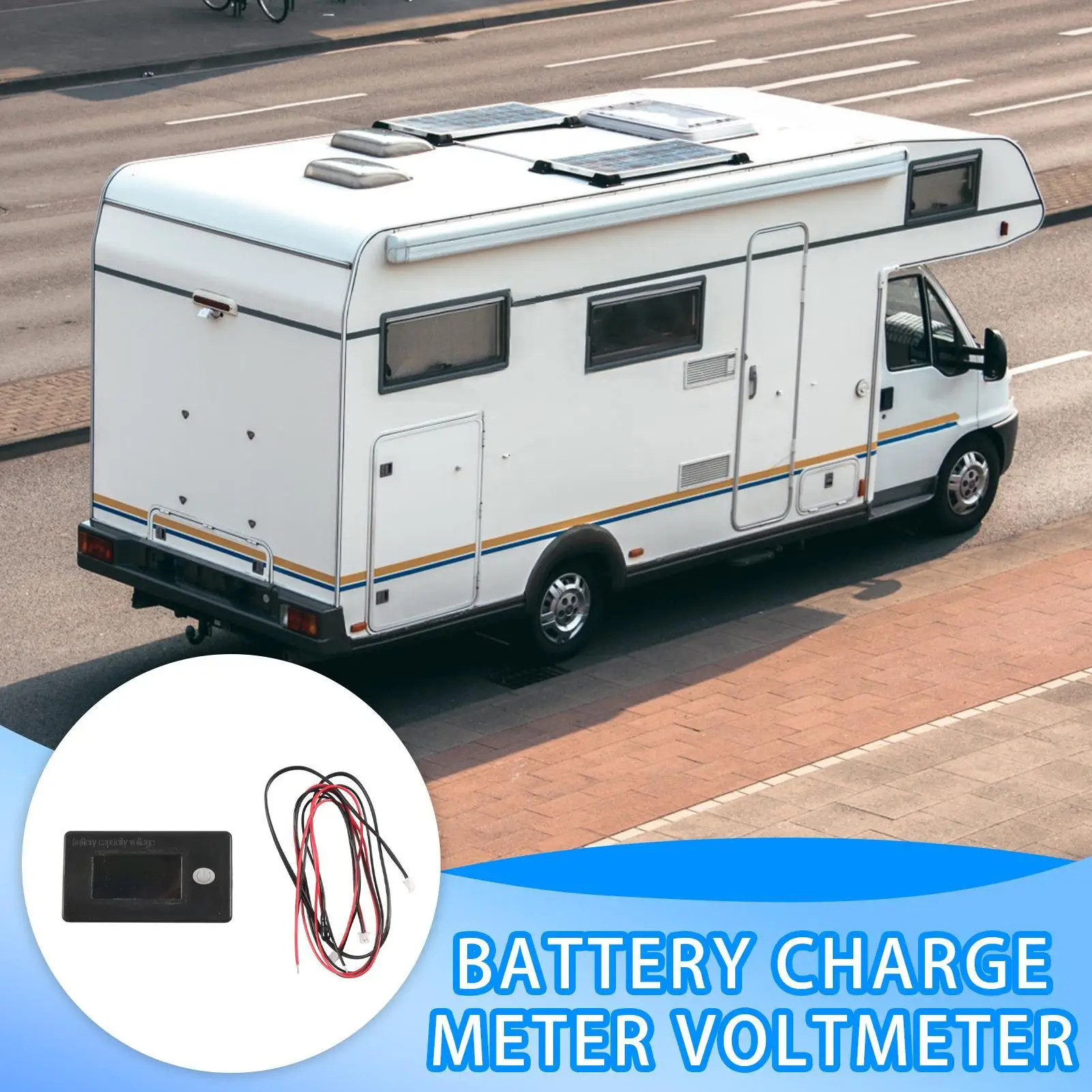 

Монитор батареи ЖК-датчик литиевой батареи с датчиком температуры Мониторинг напряжения в реальном времени Морской автомобильный двигатель