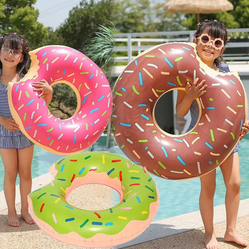 Jouets gonflables d'été, Simulation de beignets en forme d'anneau de natation, piscine en PVC, fête sur la plage, jouets d'eau, anneau flottant pour enfants et adultes