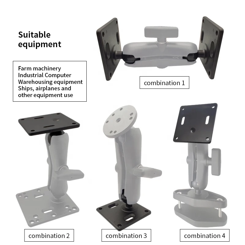 1.5 بوصة 75x75 مللي متر VESA جبل متوسطة الحجم مربع الكرة قاعدة حامل تلفاز 38 مللي متر الكرة محول VESA لوحة جبل رام للشاشة