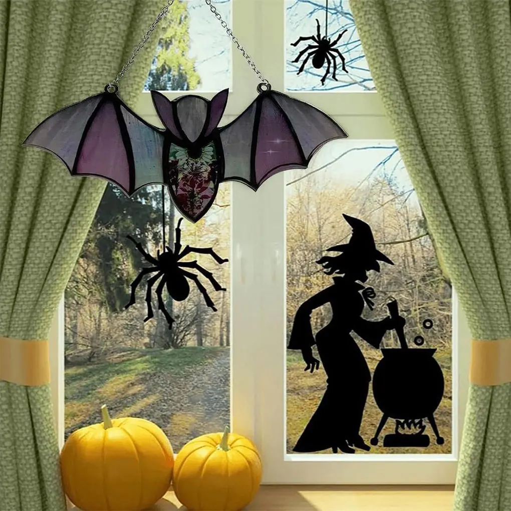 Halloween Bat Decor Hanging - Must-Have For Indoor And Outdoor Durable Stained Glass Suncatcher