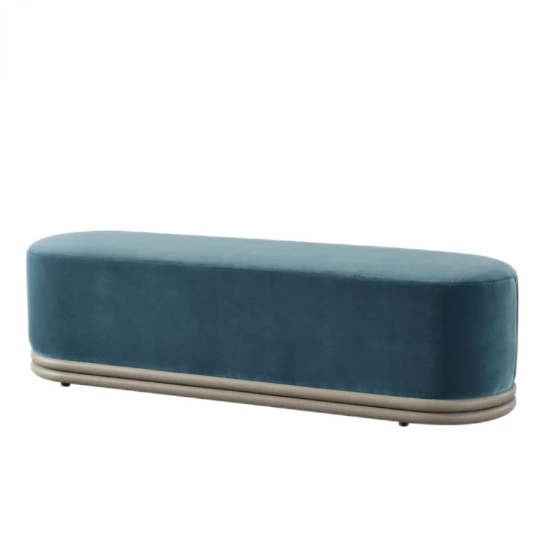 Professional Manufacture Home Decor Bedroom Modern Blue Bedside Ottoman Bench Seat Bed End Stool