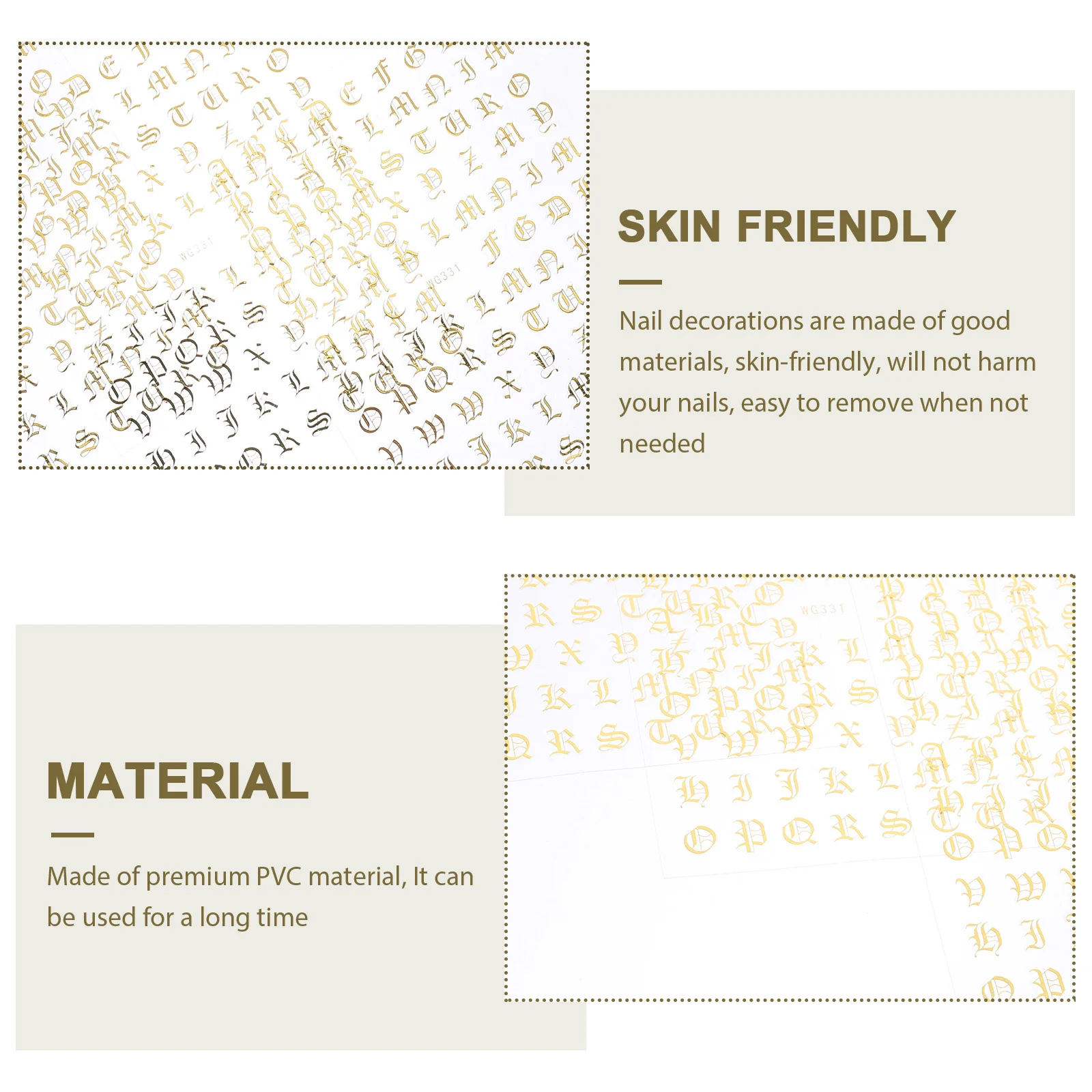 

5 Sheets Alphabet Nail Stickers DIY Manicure Decals Salon Quality Self Adhesive Nail Art Supplies Alphabet Stickers