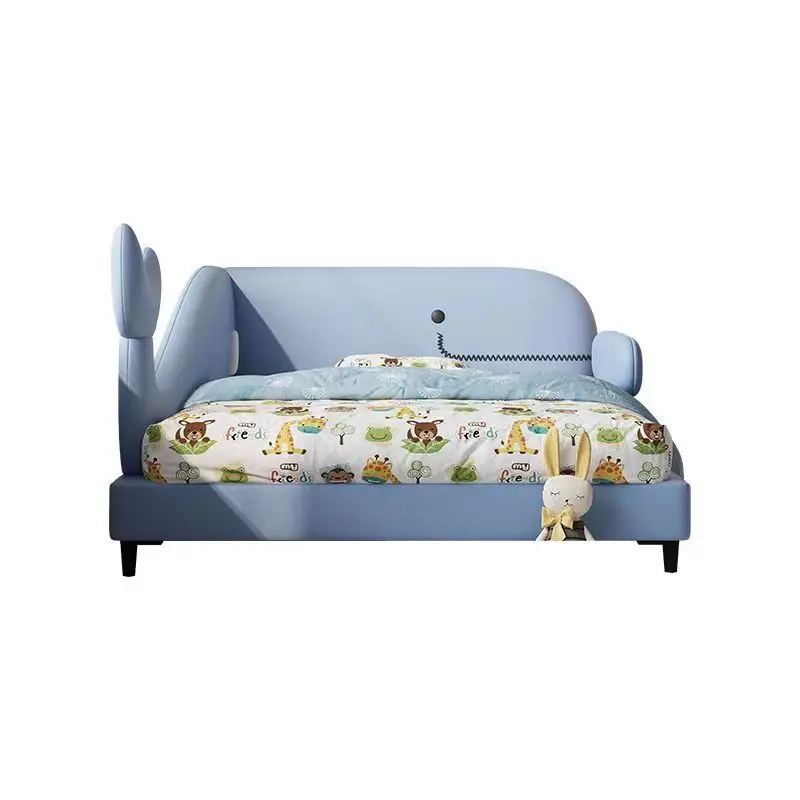 سرير أطفال حديث بتصميم الحوت الكرتوني وسرير مفرد على طراز الأميرة للأولاد والبنات مع مساحة تخزين
