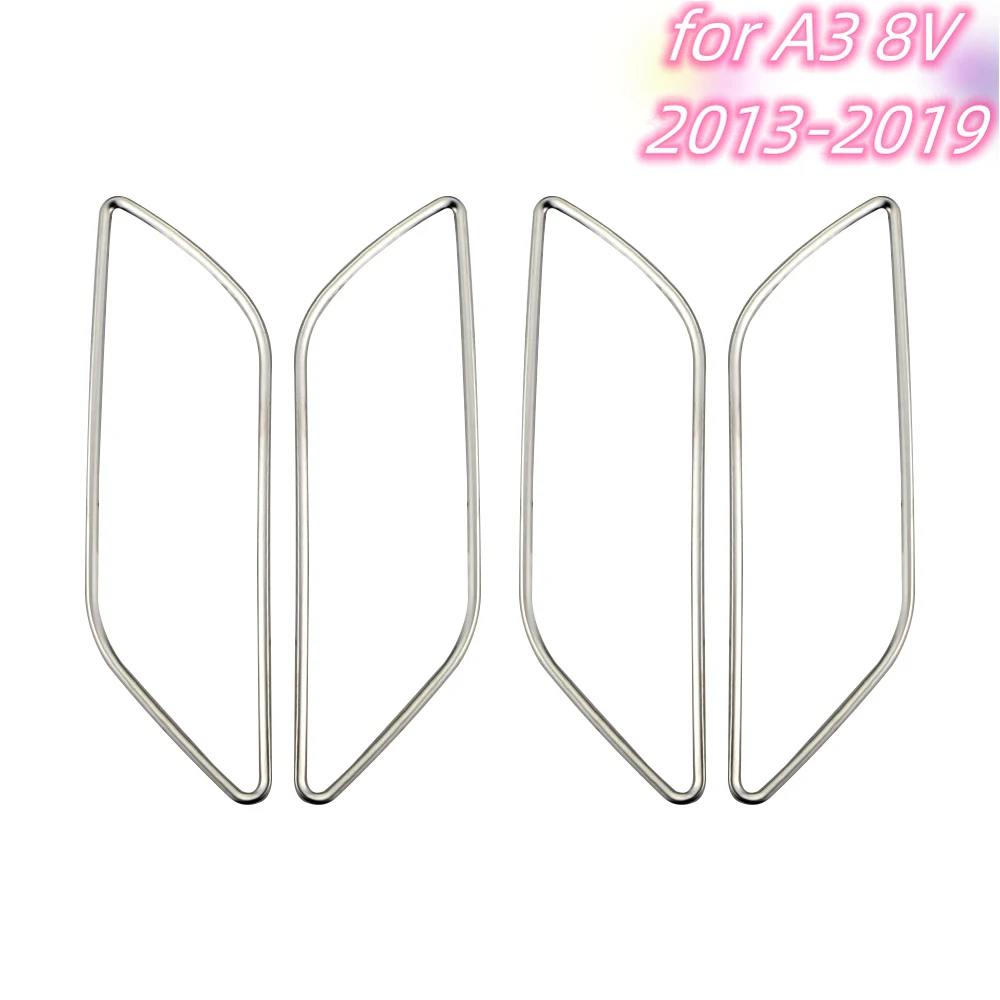 4Pcs/set Stainless Steel Car Door Handle Decoration Trim Ring Sticker Case for Audi A3 8V 2013-2019 Stickers Accessories