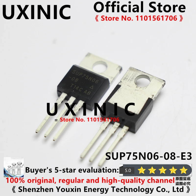 UXINIC  100% New Imported Original SUP75N06-08-E3 SUP75N06-08 SUP75N06 75N06 MOS FET 60V 75A