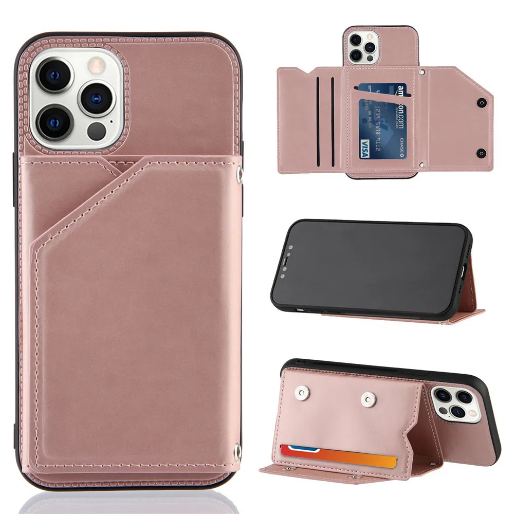 

Pu Leather Flip Wallet Card Slot Phone Case For iPhone 15 14 13 12 Mini 11 Pro XS Max X XR 8 7 Plus SE 2022 2020 TPU Frame Cover