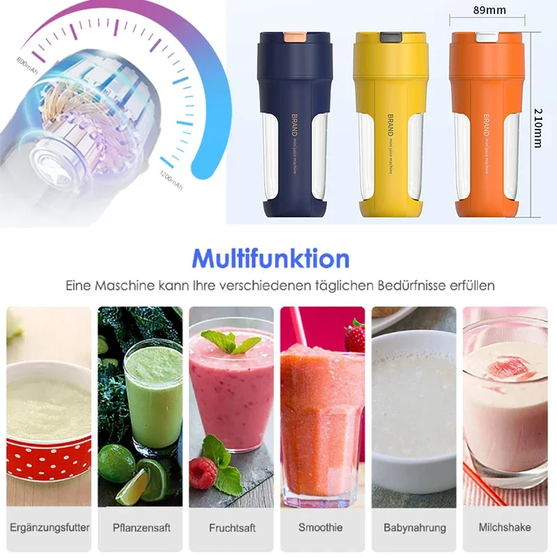 Spremiagrumi elettrico Mini frullatore portatile Fruit Mixer estrattori di frutta multifunzione Juice Maker Machine Blender Smoothies Mixer