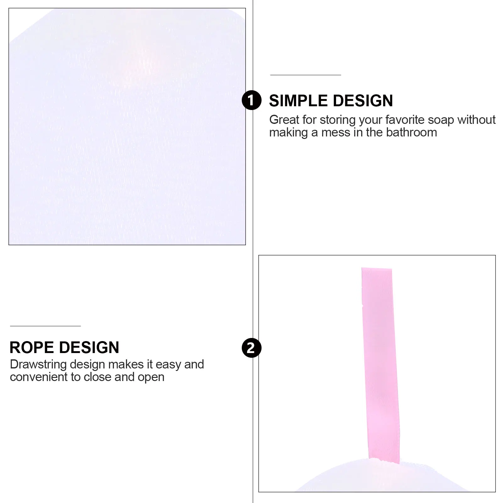 

3pcs Net Pouch Drying Storage Rope Holder Saver Design Soap Facial Cleaning Soap Pouch Efficient