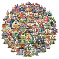 50PCS Fairy Tale House PET Material Stickers DIY Luggage Speaker Water Cup Notebook Waterproof Stickers