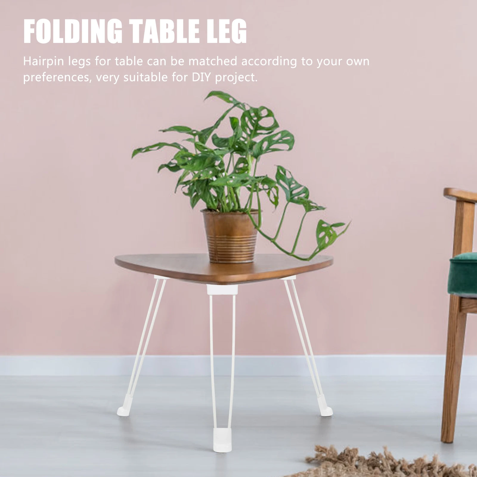 

4 Pcs Folding Table Tripod Foldable Hairpin Leg Replacement Frame Outdoor Furniture Removable Legs for Dining Metal