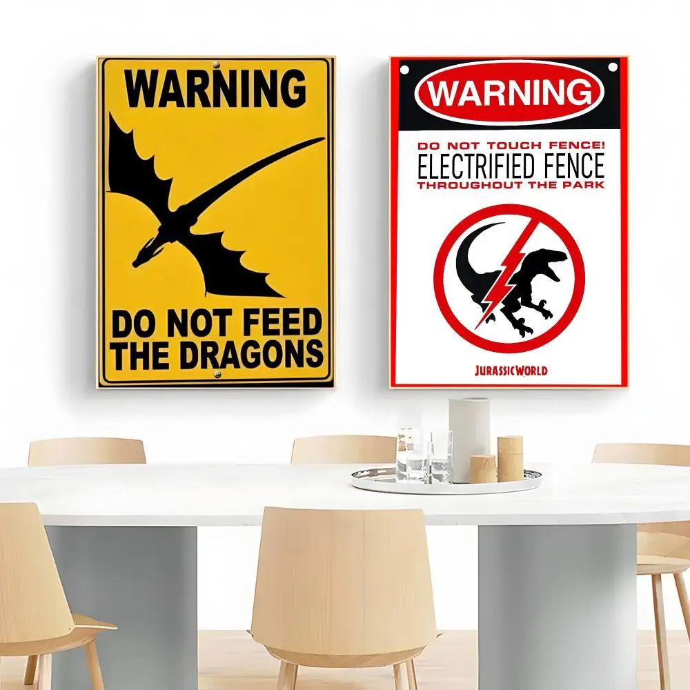 Retro Poster Dinosaur Spotted Here Retro Poster Wall Art Print Decorative Mural Home Decor Gift Unframed