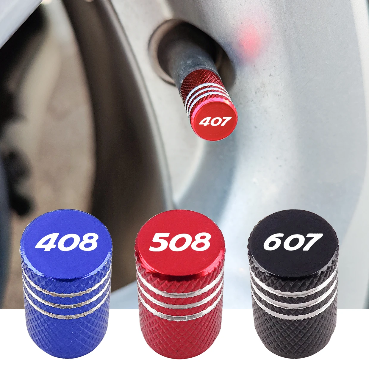 Auto Emblem Dust Cover car Aluminum Air Tire Valve Cap For Peugeot 4008 5008 Bipper Tepee Boxer Expert RCZ GTI GT line Sport Gti