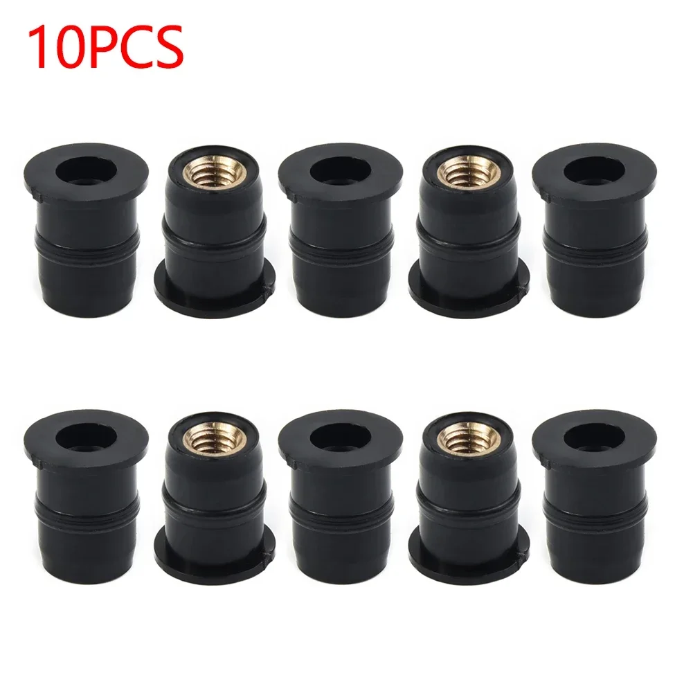 10x M5 Motorcycle Windshield Windscreen Screws Bolts Nut Vibration Damper Panel Mounting Nuts Kit 5mm