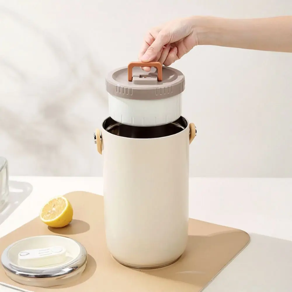 Multi-layer Vacuum Insulated Food Jar Large Capacity 304 Stainless Steel Insulated Food Bucket Long-lasting Heat/Cold Retention