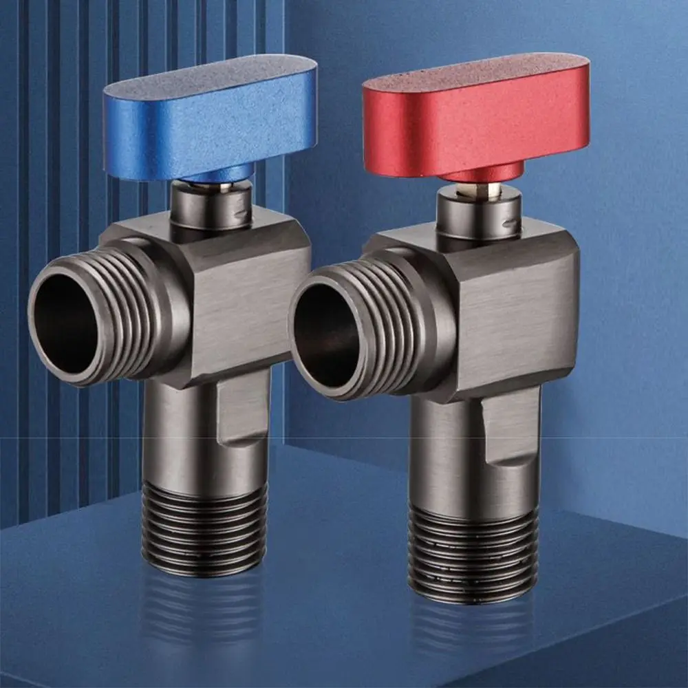 Leak Proof Large Flow Angle Valve Hot and Cold Water Easy Install Bathroom Water Valve High Flowing Sturdy